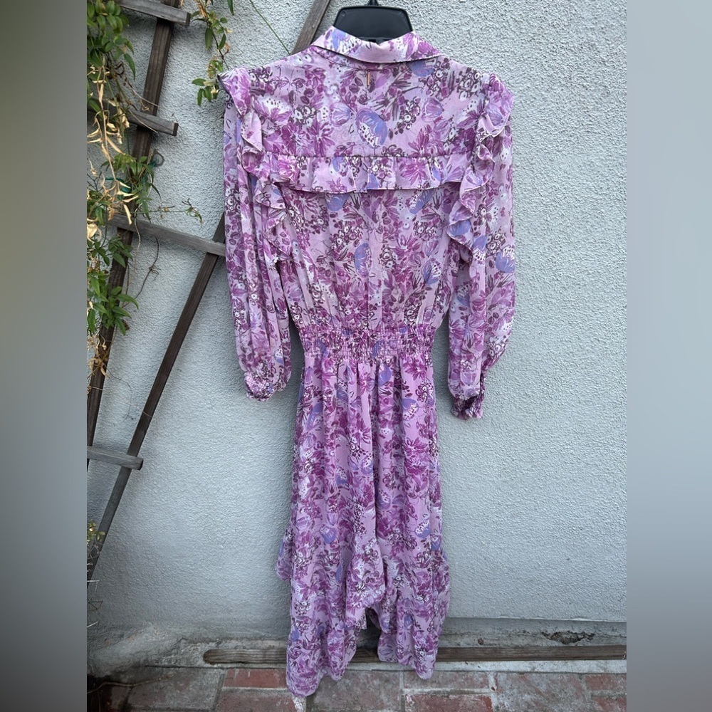Misa Los Angeles Kaiya Dress in Lilac Floral Purple Midi Size Small - Picture 6 of 9